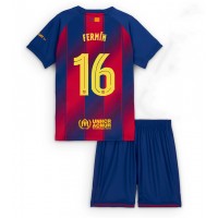 Barcelona Fermin Lopez #16 Domáci Detský futbalový dres 2025-26 Krátky Rukáv (+ trenírky)